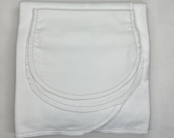 White Hemstitched Flannel Baby Blanket & Burp Cloth Set (36x40)