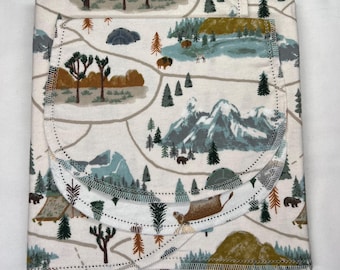 Camp outdoor arches mountain north south east west hemstitch Flannel Baby Blanket and Burp Cloth Set (36x40) kits avail