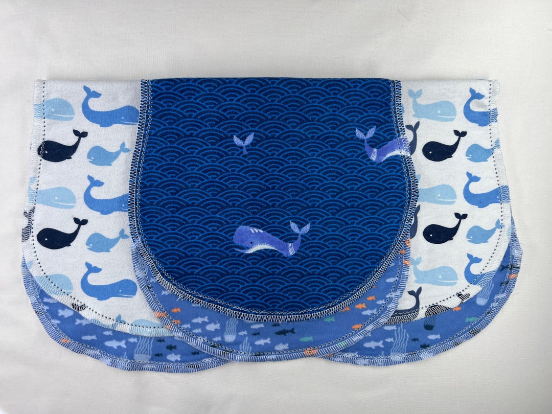 4 Burp Clothes Hemstitch Burp Cloth Double Sided Flannel Etsy