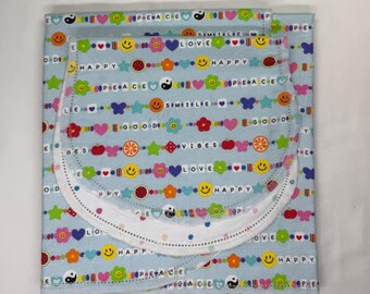 Manta para bebé feliz, manta de franela colorida para bebé, manta infantil con carita sonriente, regalo para baby shower, manta artesanal de herencia, kit de borde de ganchillo
