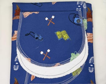 Manta de bebé de franela con dobladillo y paño para eructar de doble cara con estampado de camión excavador, tamaño 36x40. Envoltura perfecta. Kits disponibles.