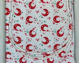 Hemstitch Flannel Baby Blanket & Burp Cloth, Constellation Print, 36x40