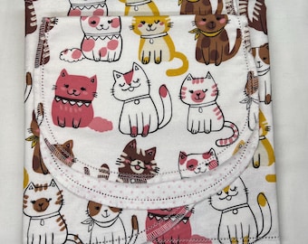 Kitty Cat Flannel Baby Blanket & Burp Cloth, Hemstitch (36x40)