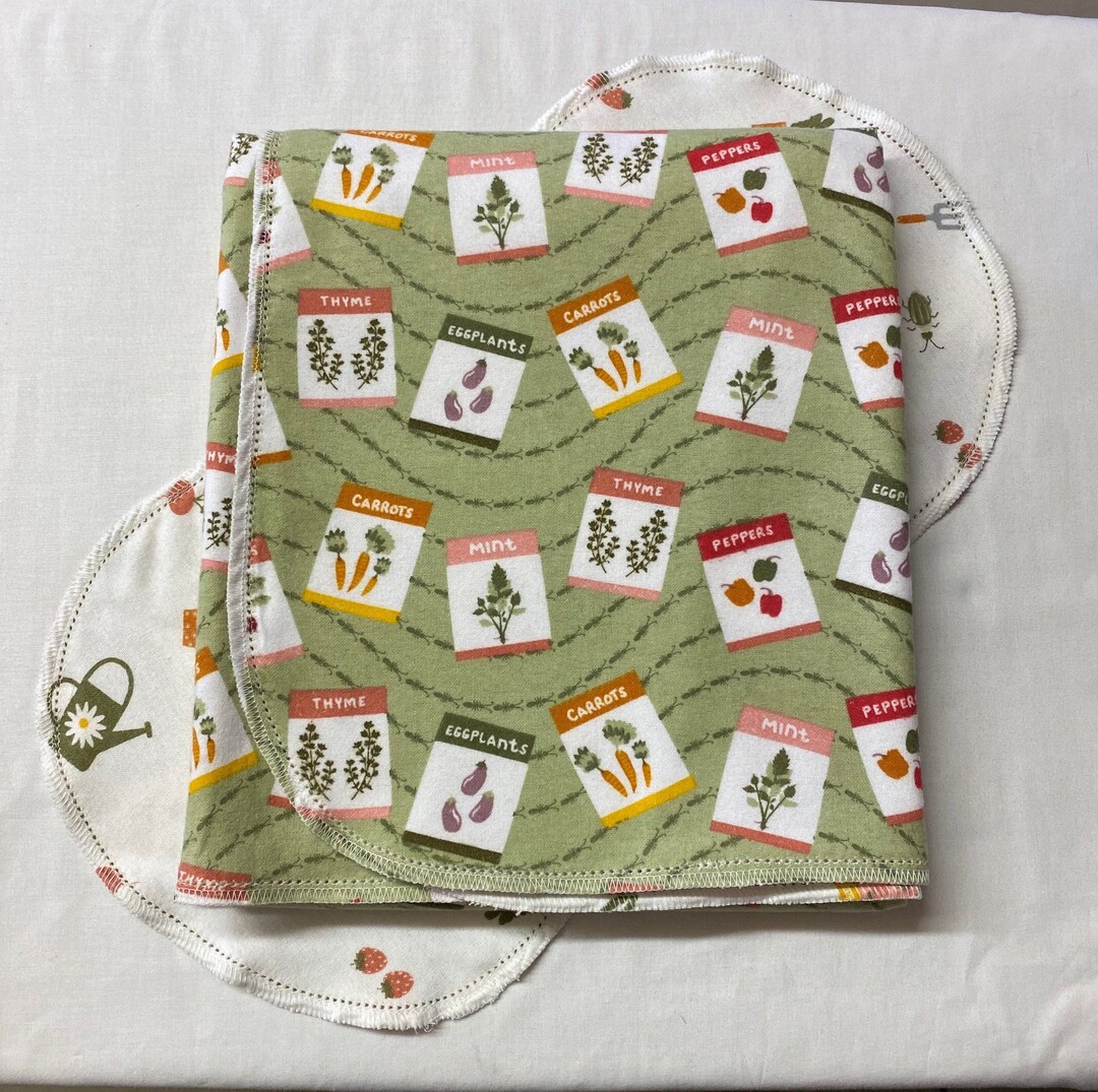 Veggie Garden Organic Hemstitch Flannel Baby Blanket and Burp Etsy