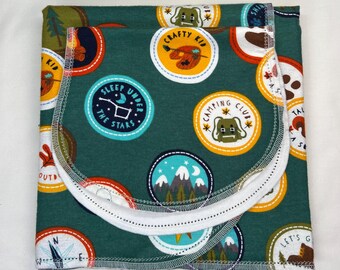 Hemstitch outdoor camping squirrel sun fish Flannel Baby Blanket & Burp Cloth Set (36x40) kits avail