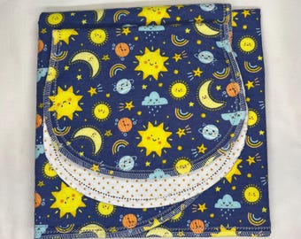 Tienda de campaña para coche, camping de montaña, color crema. Manta de bebé de franela de doble cara con vainica y paño para eructar, 91 x 101 cm. Kits disponibles. Búho, árbol, erizo y sol.