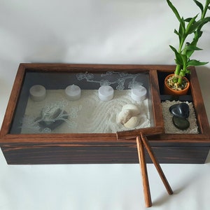 Large Zen Garden Kit,  Zen Garden,  Tabletop Zen Garden Kit,  Meditation Garden, Rock Garden, Chinese Zen Garden, Desktop Zen Garden