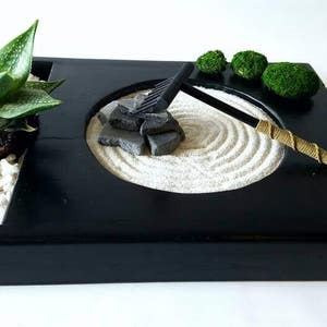 Large Zen Garden Kit, Tabletop Zen Garden Kit, Tranquility Garden,  Meditation Garden,  Japanese Zen Garden,  Desktop Zen Garden