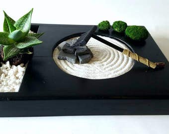 Large Zen Garden Kit, Tabletop Zen Garden Kit, Tranquility Garden,  Meditation Garden,  Japanese Zen Garden,  Desktop Zen Garden