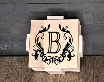 Personalized Coasters, Custom Wooden Coasters,  Monogrammed Coasters , Customized Coasters, Wood Coasters, 4 Inch Coasters