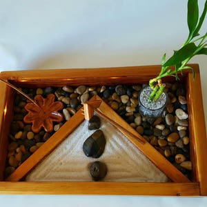 Executive Zen Garden, Deluxe Zen Garden Kit, Rock Garden, Japanese Rock Garden, Sand Garden, Desktop Zen Garden, Zen Garden, Bamboo Garden image 4