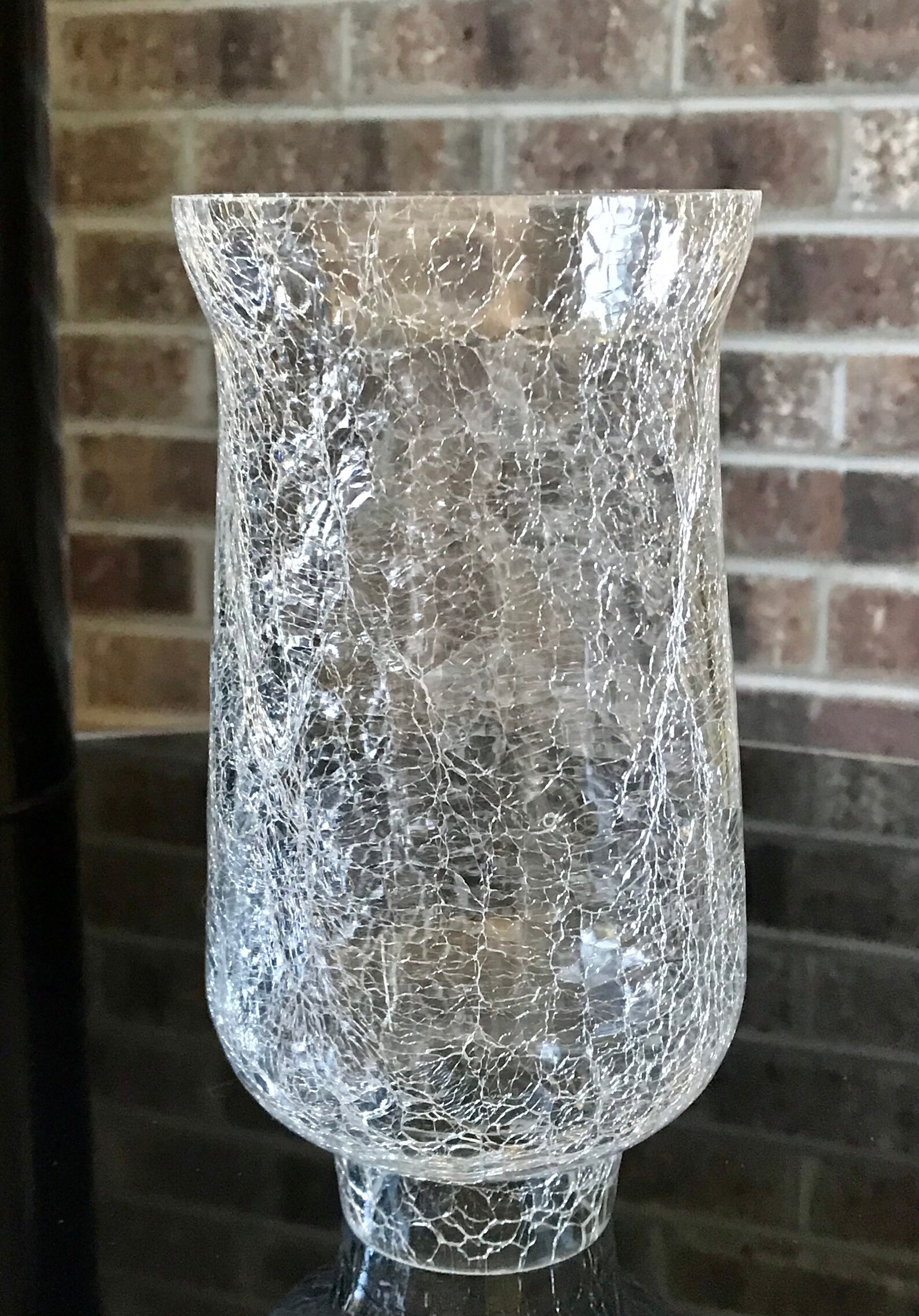 Crackle Clear Glass Hurricane for Candle Holder/Medium weight Etsy