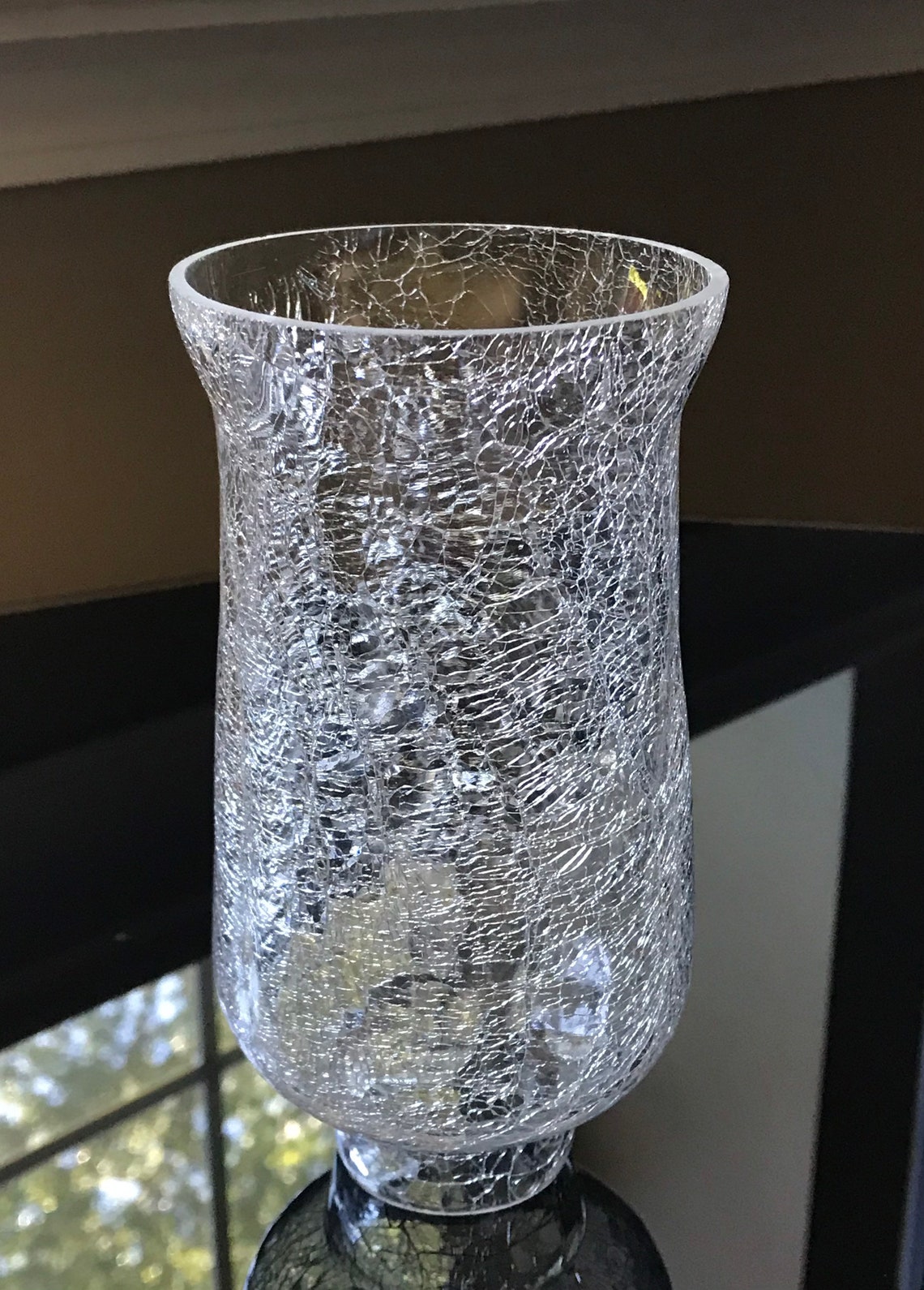 Crackle Clear Glass Hurricane for Candle Holder/Medium weight Etsy