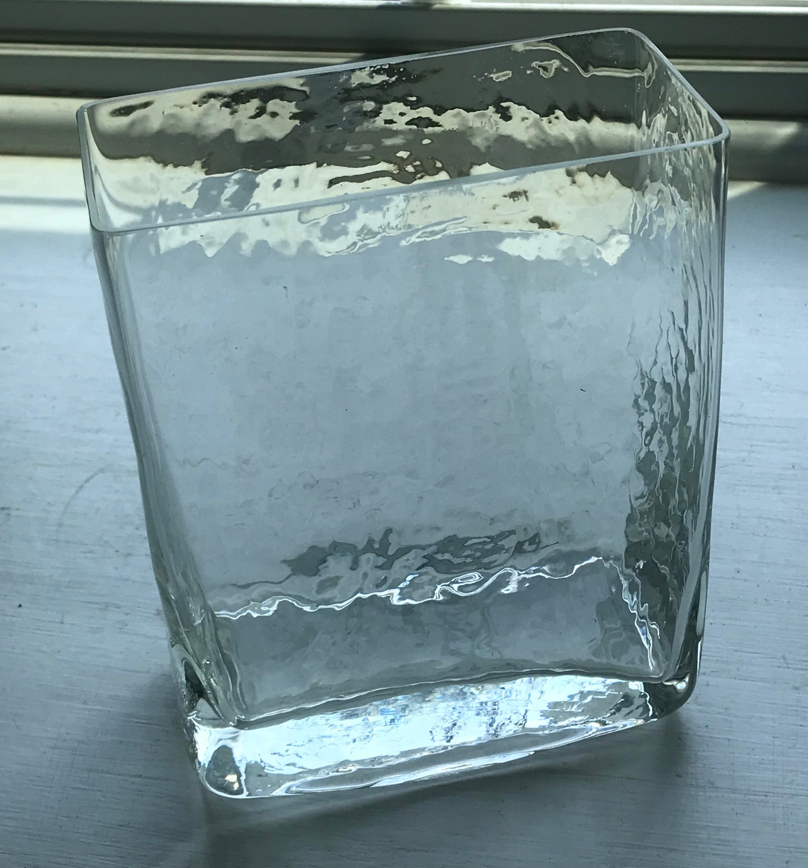 Rectangular Clear glass Vase/Antique leaded glass Etsy