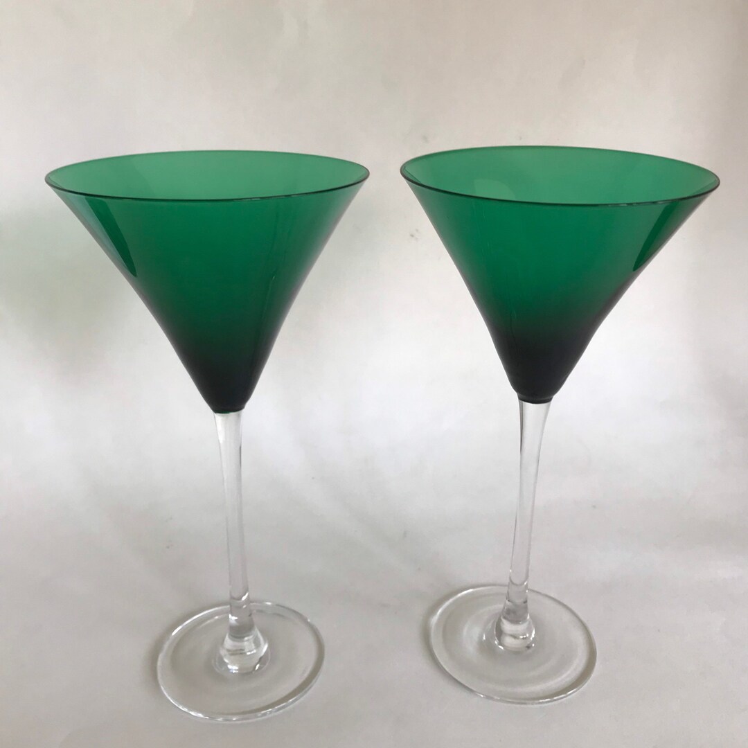 Lenox Holiday Gems Emerald Green Martini Glasses SET of 4 in Etsy