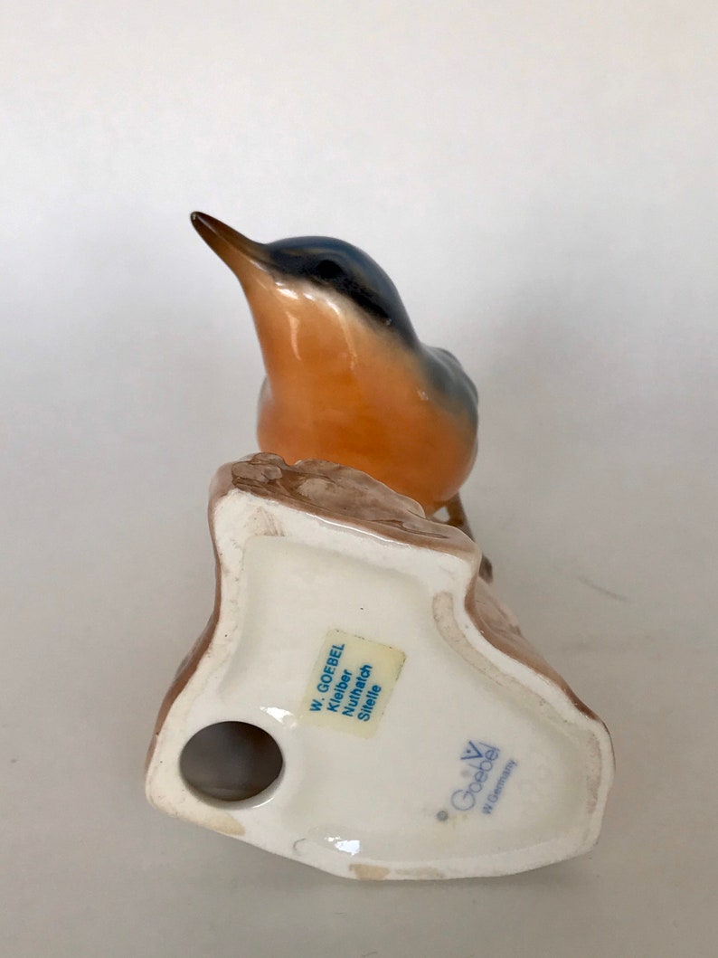 Goebel bird figurine on Branch/CV84/1967 W Germany/Nuthatch/W Etsy