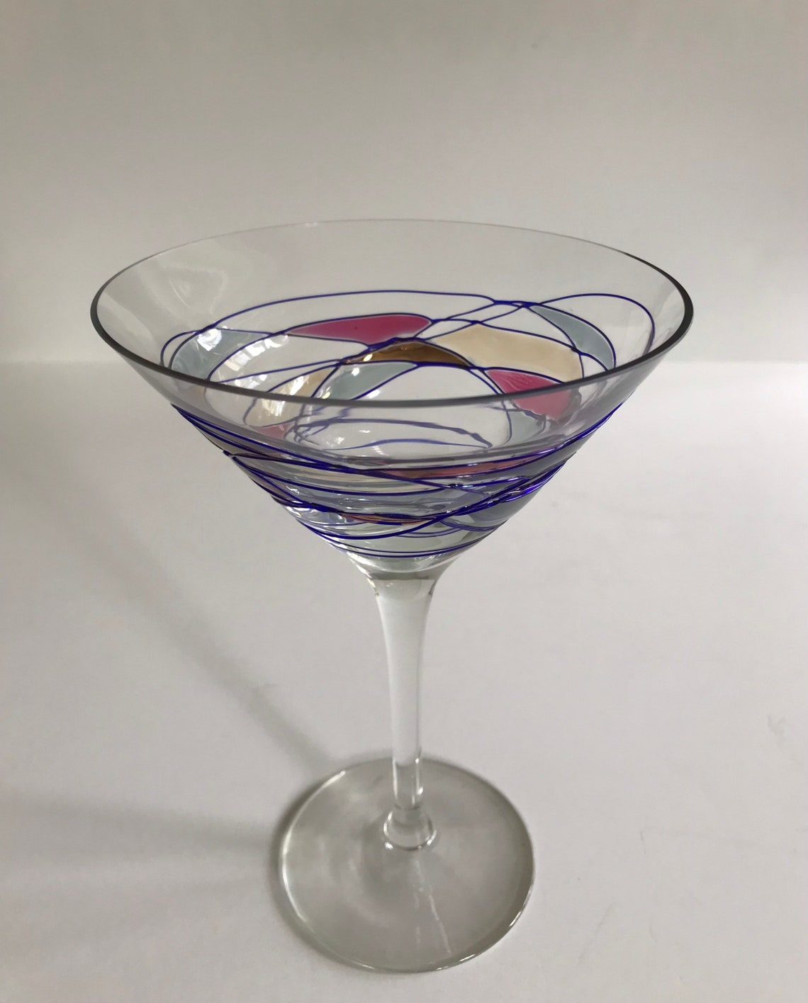 Vintage Stainedglass Martini Glasses/oversized 7 1/4H X 5 Etsy