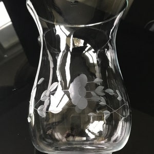 Princess House Heritage Hurricane Shade Crystal 6 1/4 inch Hurricane candle holder Clear floral etched hurricane Replacement hurricane shade