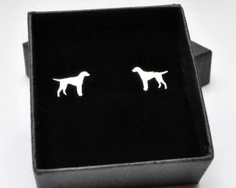 Sterling silver Labrador stud earrings