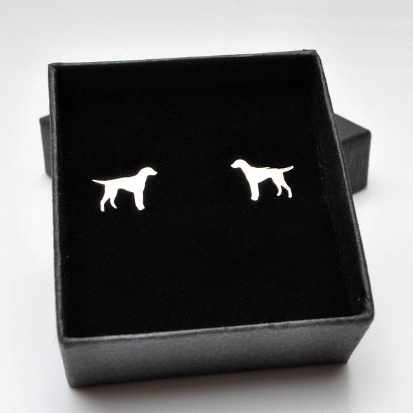 Sterling silver Labrador stud earrings