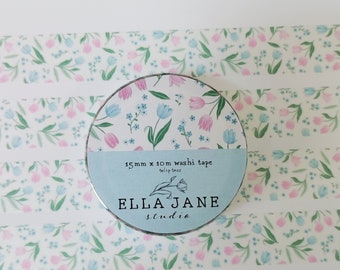 Tulip Washi Tape, Floral Washi Tape, Decorative Tape
