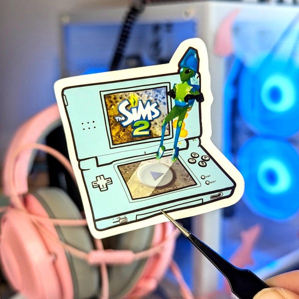 Sims 2 DS Vinyl Sticker | Emporor Xizzle, Strangetown Hotel | Holo Sparkly Gloss