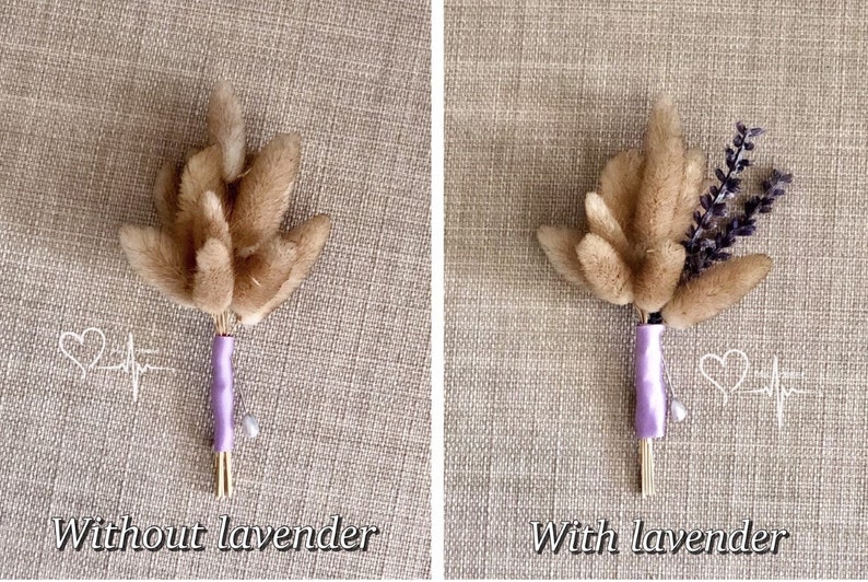 Country Wedding Boutonniere Purple Hare/'s Tail Boutonniere Lavender /& Bunny/'s Tail Boutonniere Bunny/'s Tail Rustic Wedding Boutonniere