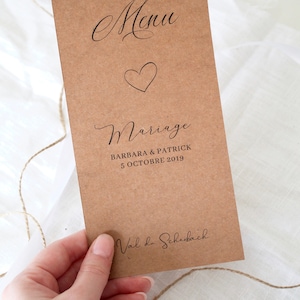 10 carte menù individuali in carta kraft | Menù di nozze | Menù | mappa | matrimonio | Cancelleria | Menù | Segnaposti | Decorazione della tavola