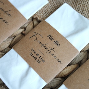 Fascette con lacrime di gioia in carta kraft Personalizzate per fazzoletti Bomboniere per matrimoni