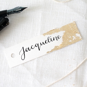 Aangepaste goudfolie cadeaukaartjes | Naamplaatjes | Aanhangwagen | Plaats kaarten