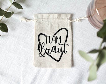 Sac en jute Team Bride | cadeau invité | Fête de poule | sac en jute