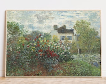 Monet Garten Druck: Französischer Cottagecore Impressionismus