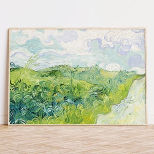 Van Gogh print, Landscape Print, Spring Landscape, landscape painting, Green wheat fields Spring, French Countryside, Van Gogh wall art