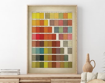 Color study poster, vintage color palette, geometrical illustration, colorful, Colors, Color chart Catalog, Painter gift