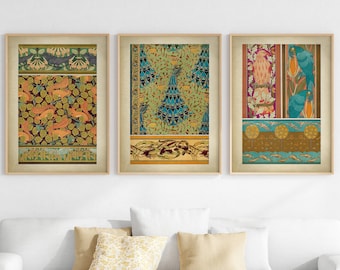 Jugendstil Tier Poster Set: Vintage botanische Plakate