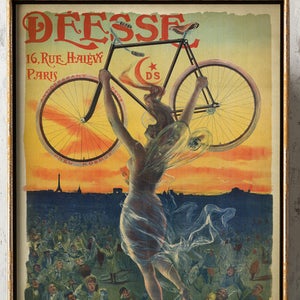 Art Nouveau Bicycle Poster: Vintage French Paris Ad Print