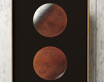 Moon Eclipse Chart Print: Giclée Astronomy Illustration