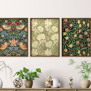 Ensemble d'impressions William Morris : art floral botanique, design naturaliste élégant