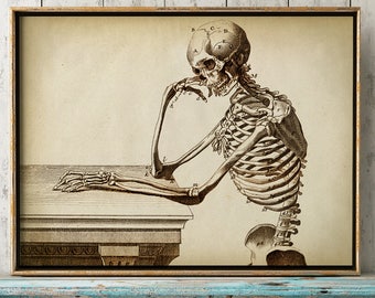 Skeleton Anatomy Giclée Print: Vintage Medical Poster