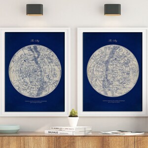 Primitive Figuren STERN Karte Astronomie 2er Set, Konstellationen Karte Druck, Sterne Druck, Astronomie Poster, Celestial Art Fast Track Versand