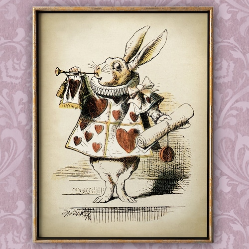 Tin sign 8x12 Alice in Wonderland I’m late rabbit vintage door wall plaque Tin sign 8x12 Alice in Wonderland I’m late rabbit vintage door wall plaque