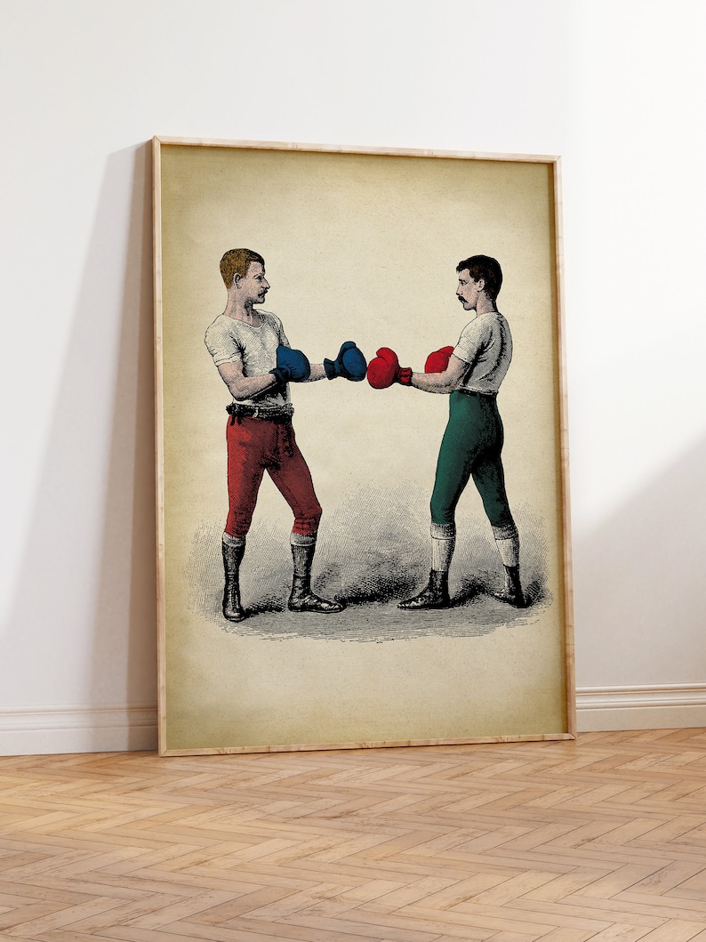 BOXING Poster Art Print Male Sport Wall Art Vintage Boxing Etsy