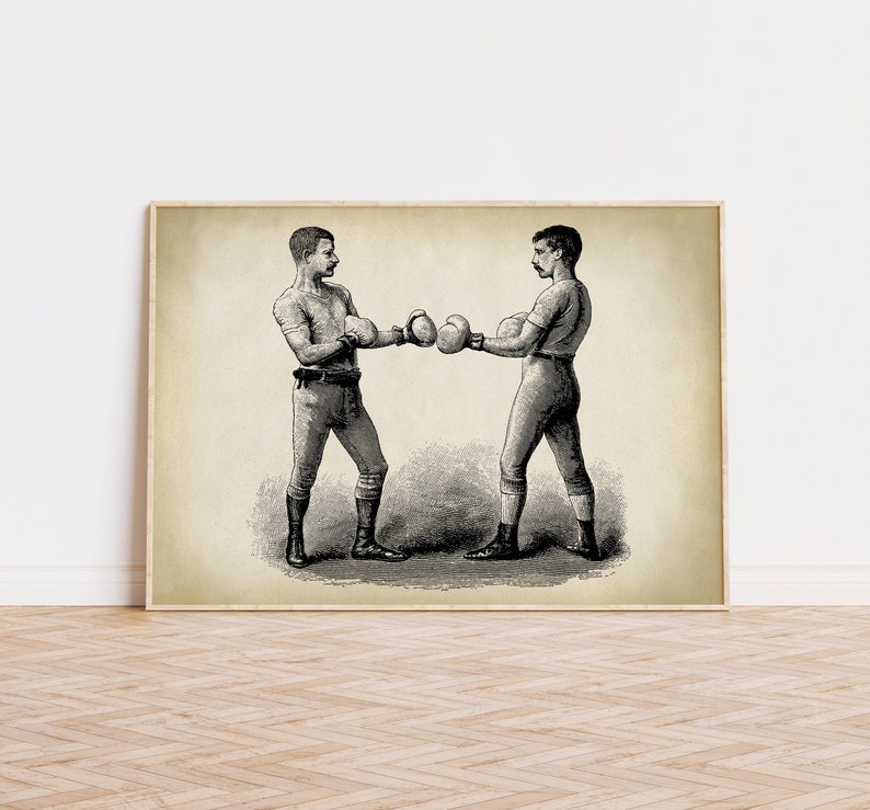 Boxing Poster Art Print Male Sport Wall Art Vintage Boxing Etsy
