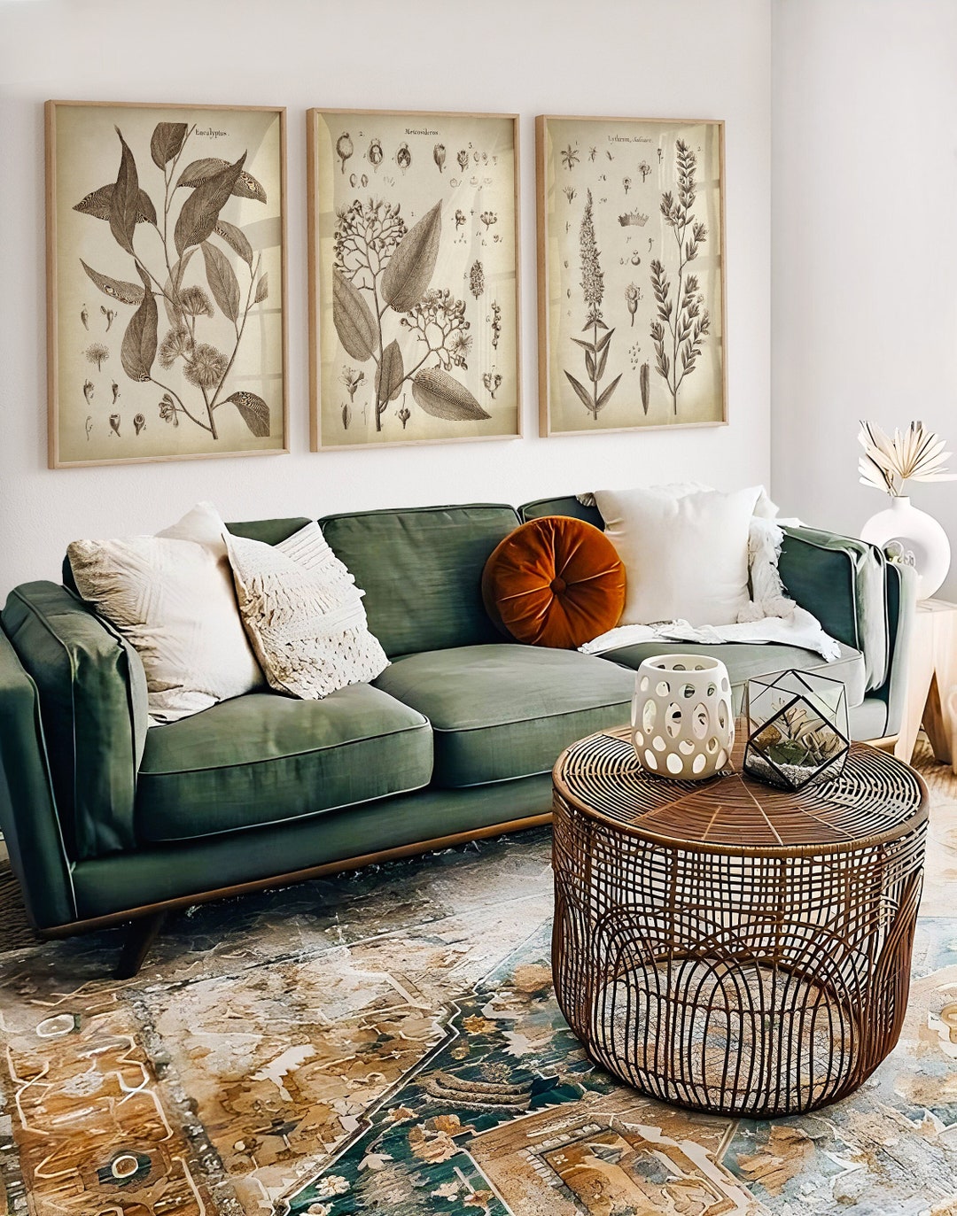 Botanical Print SET: Rustic Wildflower Vintage Farmhouse Decor - Etsy