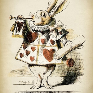 Alice in Wonderland Print the White Rabbit, Alice in Wonderland Poster ...