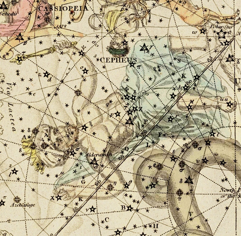 Constellations Chart Print: Vintage Astronomy Wall Art - Etsy