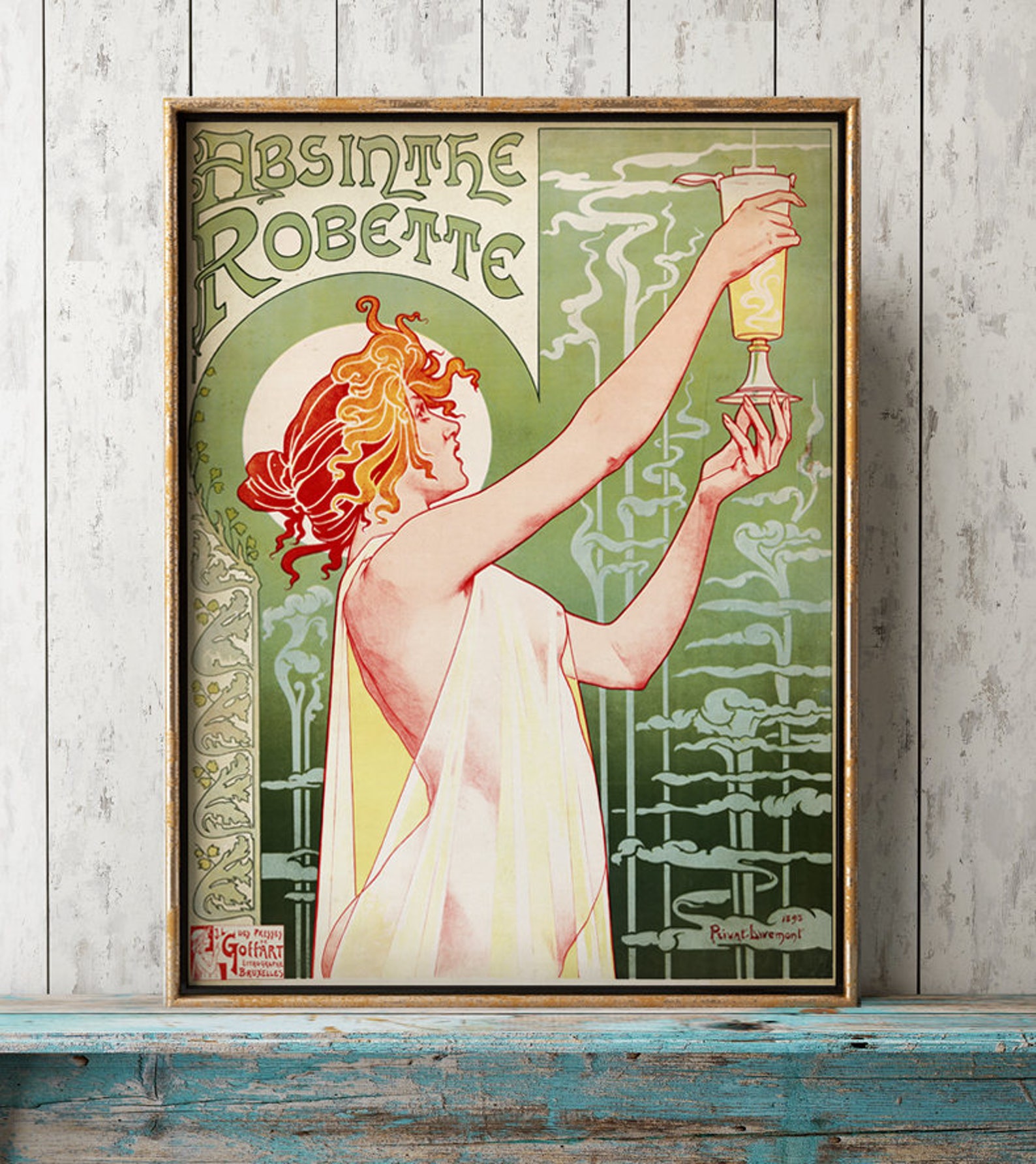 Jugendstil ABSINTHE POSTER Absinth Druck Vintage Werbung Etsy