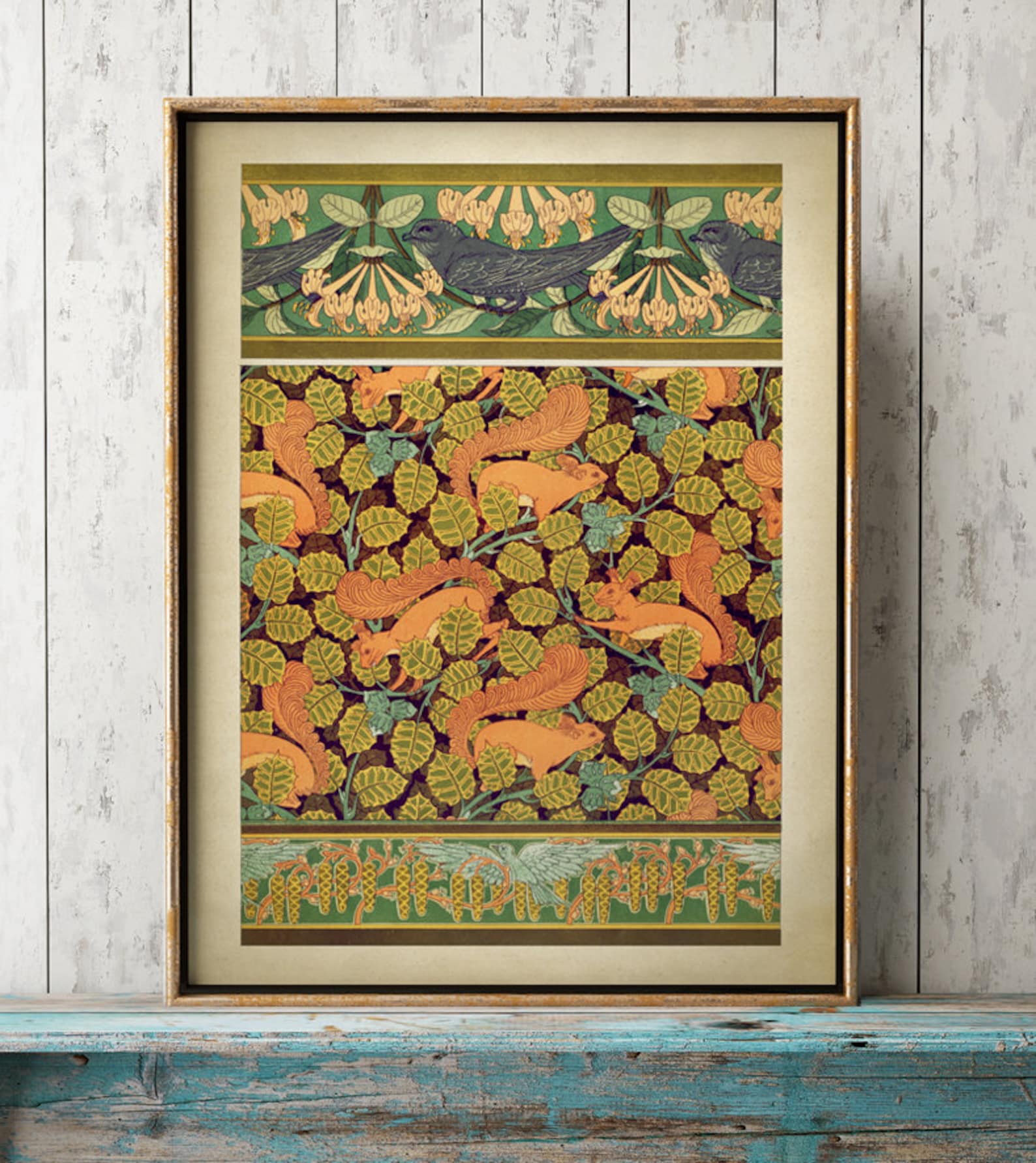 Art Nouveau Nature Motifs pattern Art Poster Set of 6 art Etsy