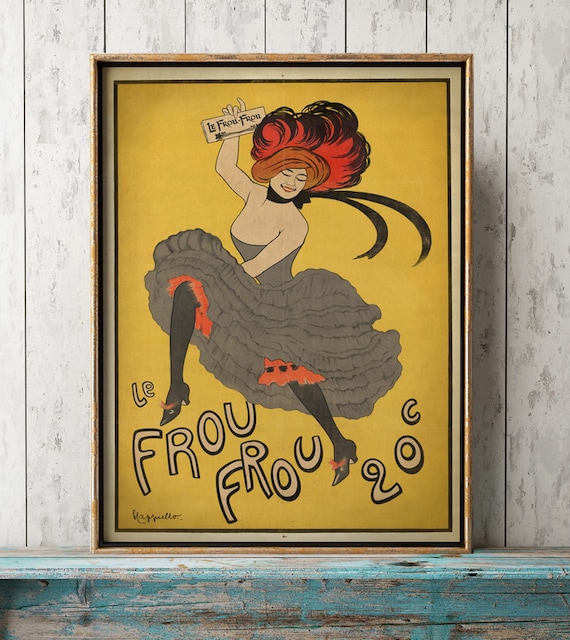 アート・デザイン・音楽 A Source Book of French Advertising Art Art Nouveau POSTER, Vintage Can Can DANCER Ad Print, Dance
