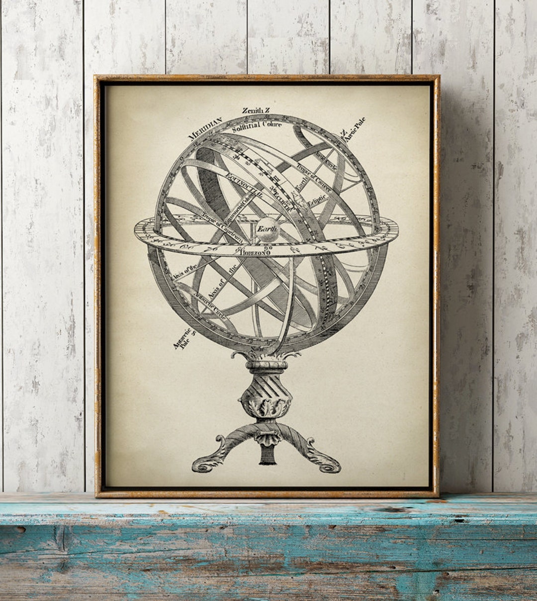 ASTRONOMY PRINT, Armillary Sphere Print, Astronomy Chart, Celestial ...